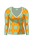 Argyle V Neck Knit